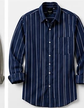 Navy Stripe Poplin Shirt
